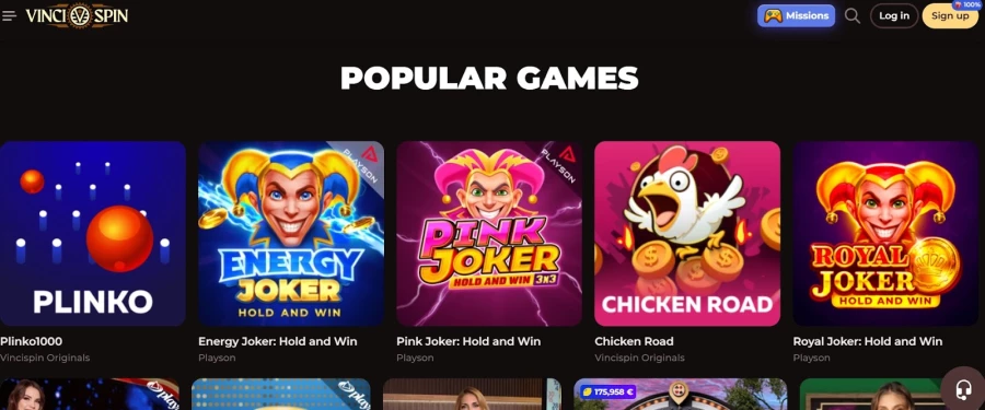 Vinci Spin Casino strategie